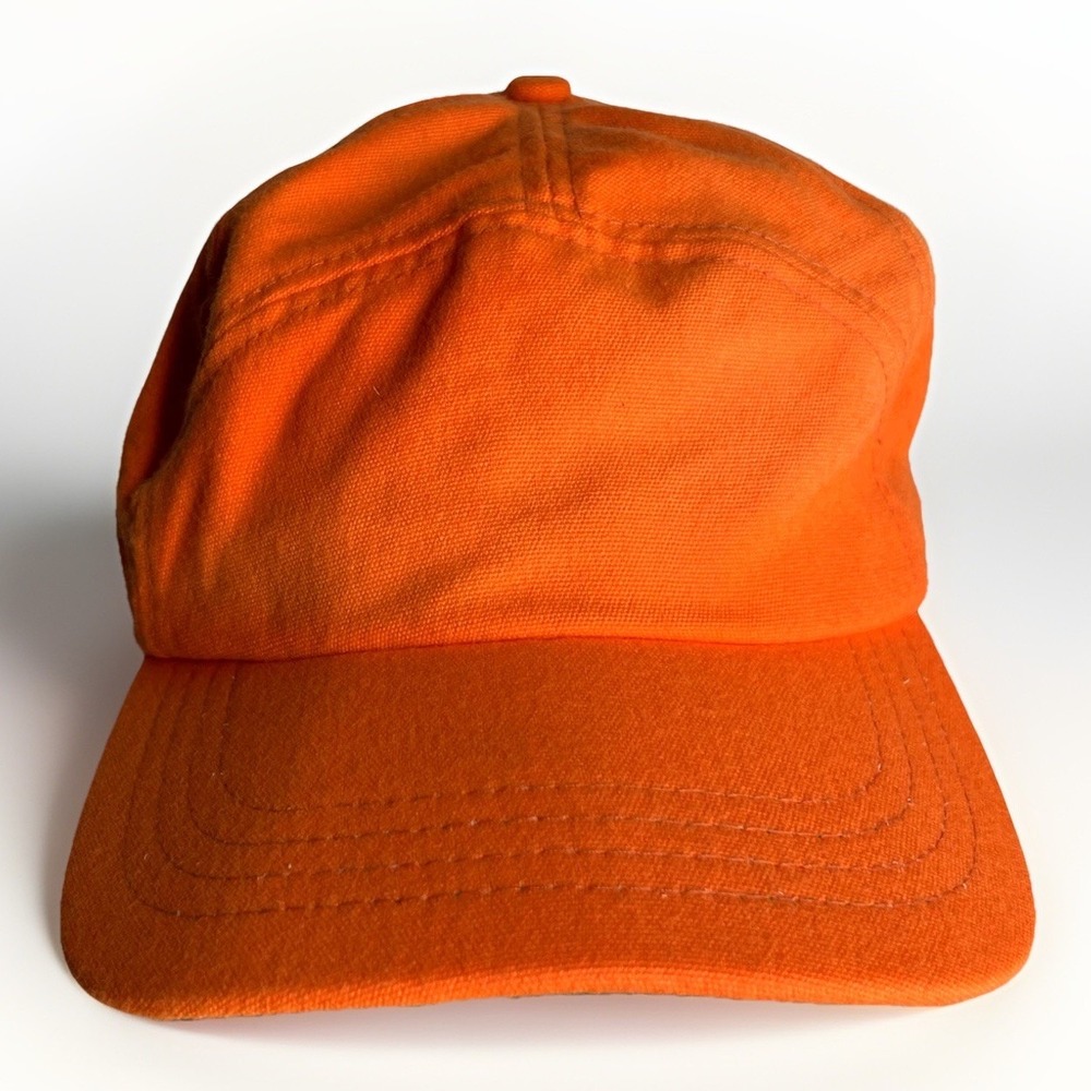 LL Bean Mens Gore-Tex Hunting Cap Hat Hunter Orange Hi Vis 7 Panel Made USA OSFA